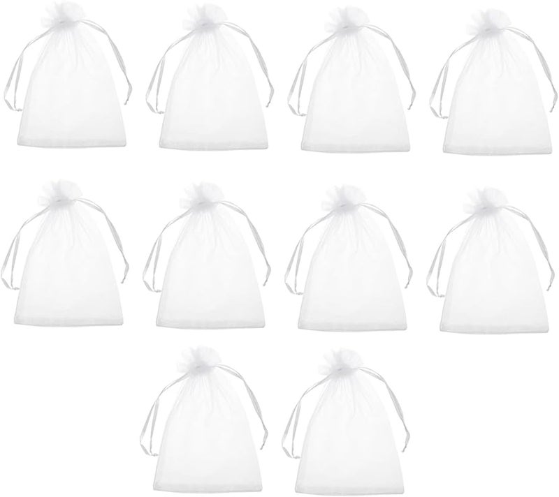 Romantic Organza Drawstring Bags For Wedding Party Favors Candy Jewelry Gifts 100Pcs - Image 1